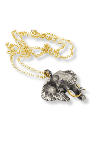 Silver Elephant Necklace by Amanda Marcucci