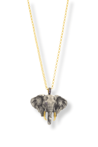 Silver Elephant Necklace by Amanda Marcucci