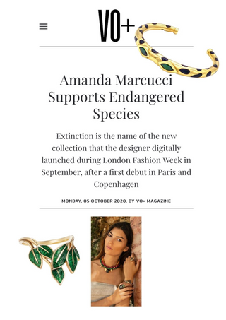 Jewellery magazine, Jewellery blog, VO, plus, trend, vision, jewellery, trends, wildlife, jewellery, Italian Jewellery, Amanda, Marcucci