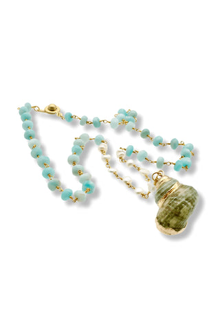 Amazonite and Pearl Shell Necklace - Amanda Marcucci 