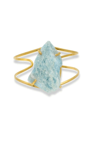 Natural Aquamarine Cuff Bangle - Amanda Marcucci 