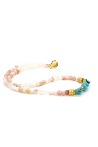 Pink Opal Necklace with Turquoise - Amanda Marcucci 