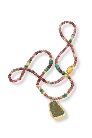 Thulite & Chrysoprase Necklace - Amanda Marcucci 