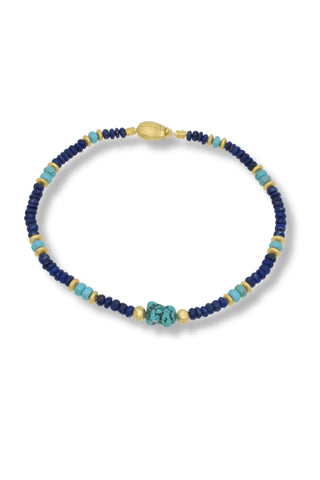 Turquoise and Lapis Bead Collar - Amanda Marcucci 